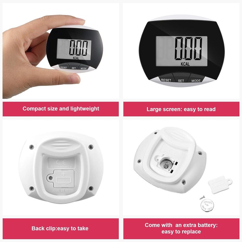 Weewooday Pedometer for Walking Steps and Miles Simple Pedometer Clip on with Large Digital Display Portable LCD Step Counter Bulk Gift for Women Men Adults - Image 3
